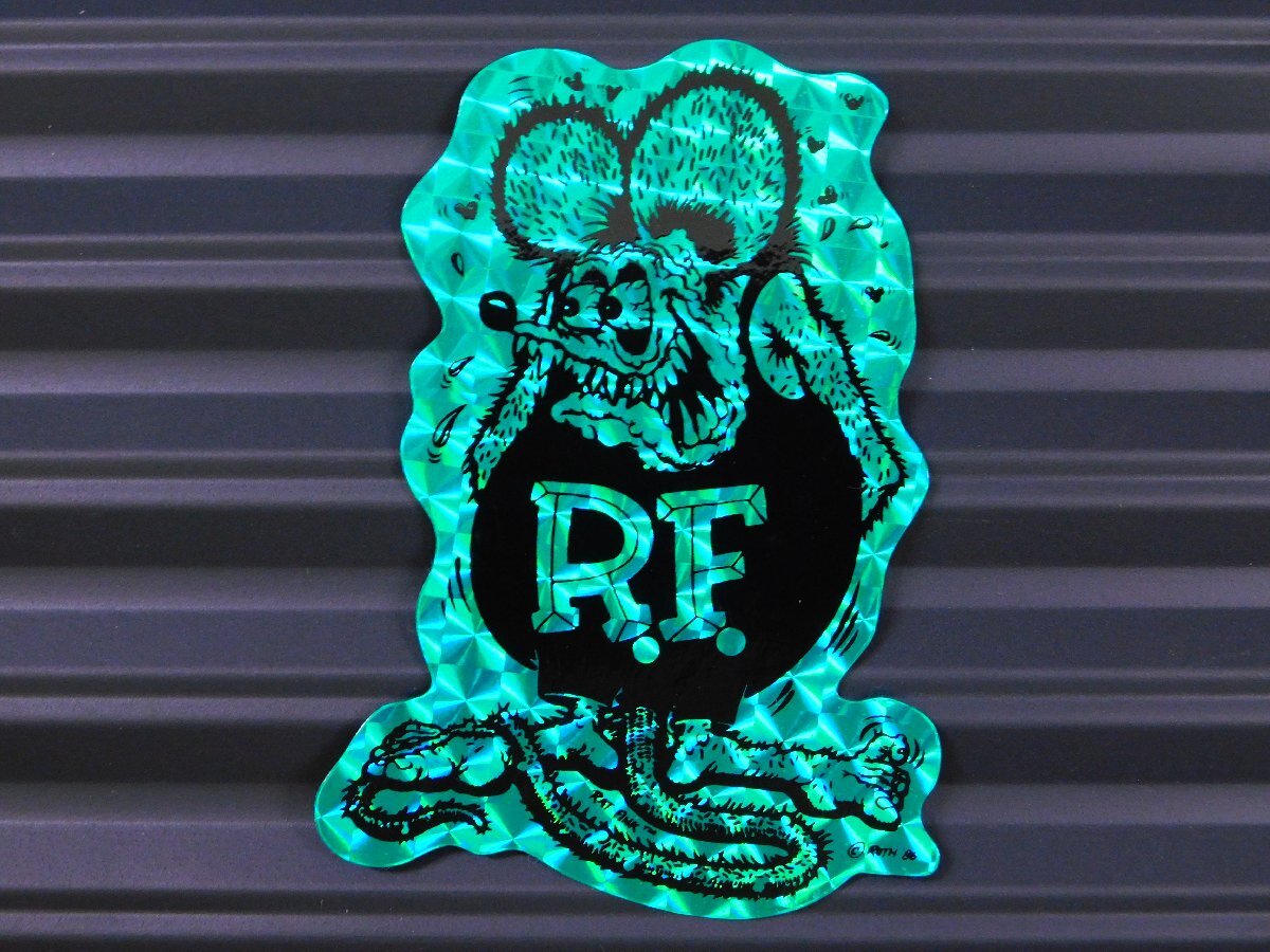 ◆送料\110◆【Rat Fink・ラットフィンク】※《プリズムステッカー・グリーン》 RDF043 MOONEYES ムーンアイズ拍卖