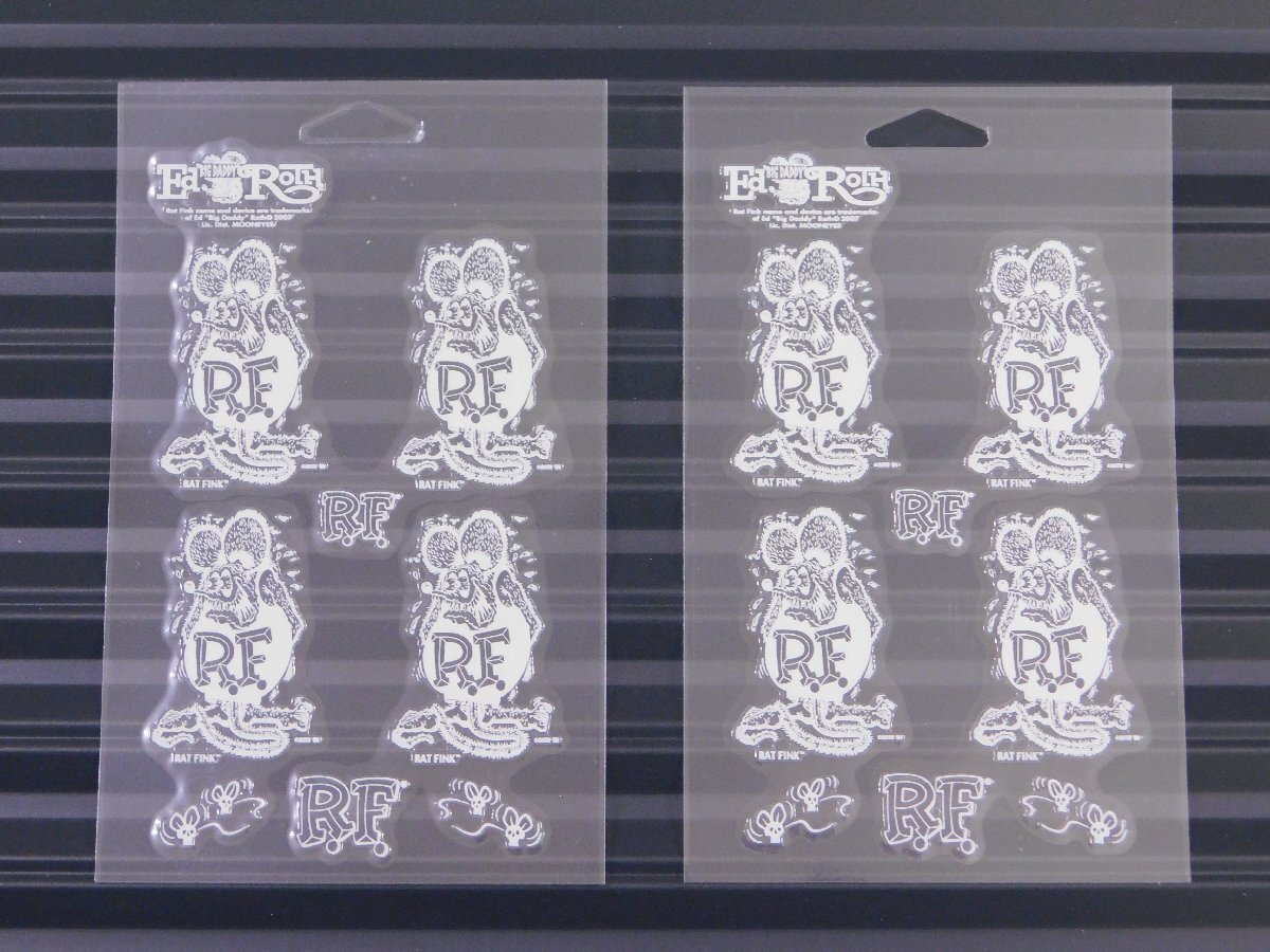 ◆送料\110◆【Rat Fink・ラットフィンク】※《4フィンク抜きデカール・ブラック / 2枚セット》 RDF041WH MOONEYES ムーンアイズ拍卖