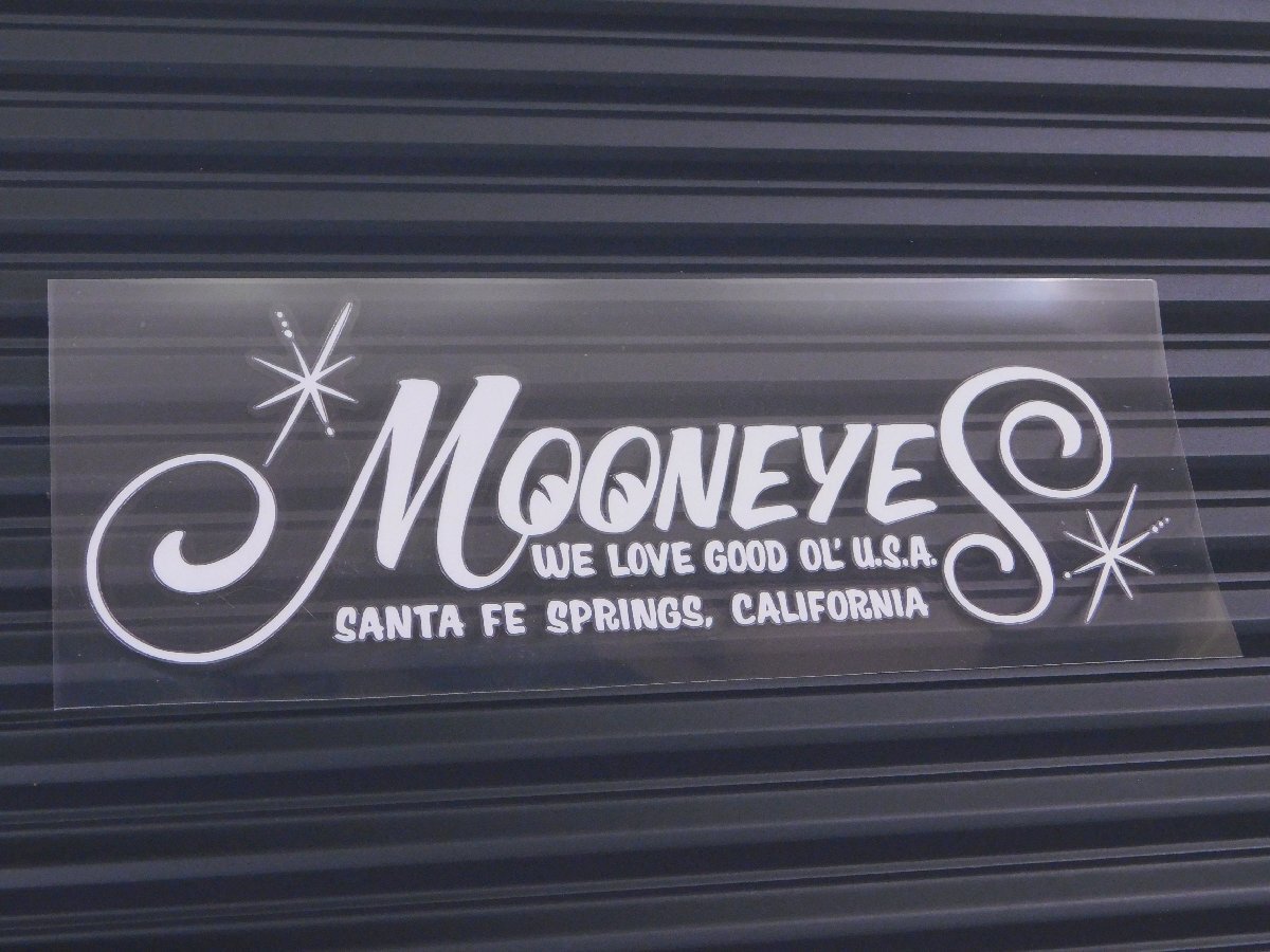 ◆送料\140◆【MOONEYES・ムーンアイズ】※《ロゴ抜きステッカー・ホワイト》 DM189WH 転写式 抜きタイプ拍卖