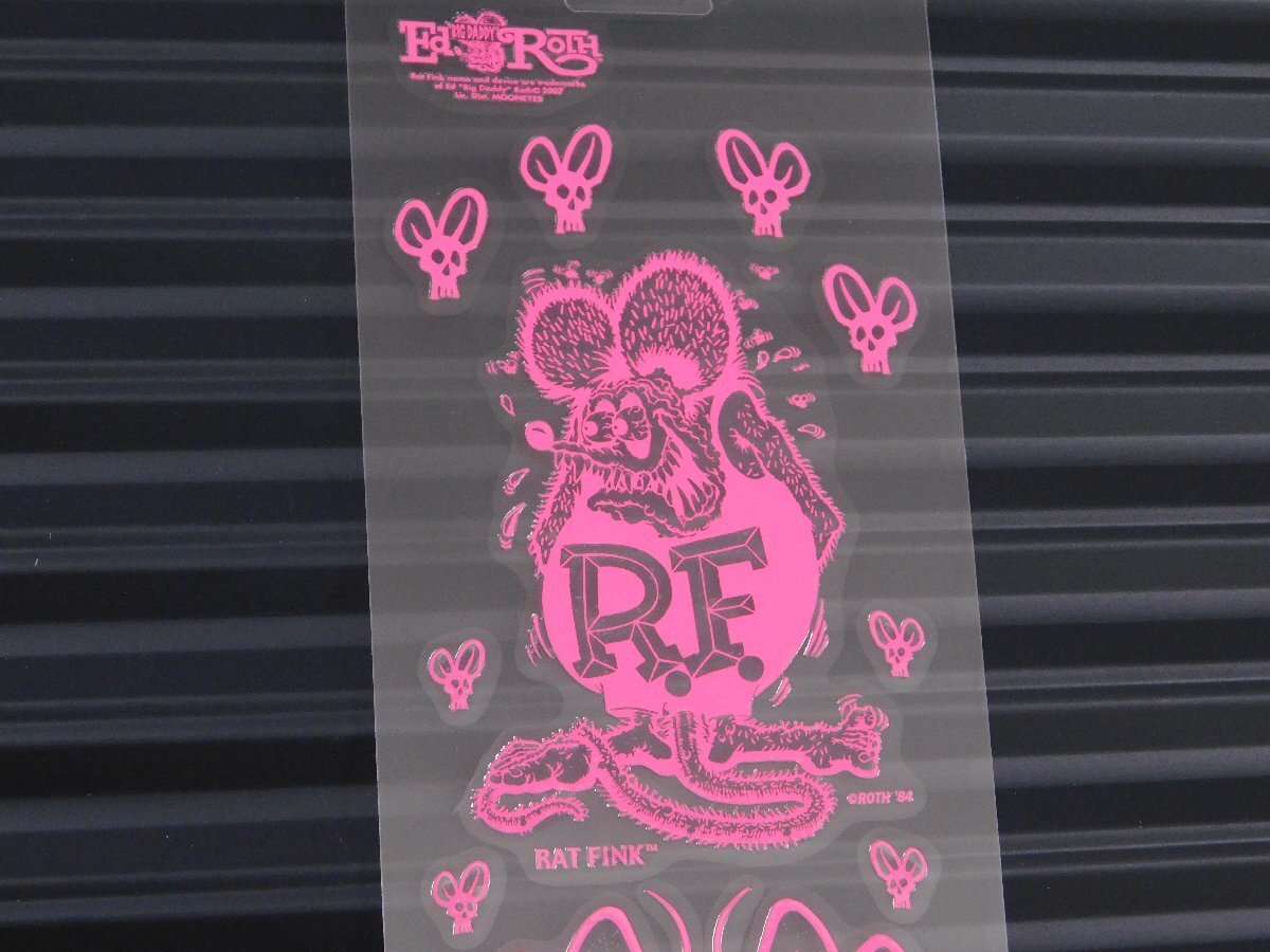 ◆送料\110◆【Rat Fink・ラットフィンク】※《スカルフライデカール・ピンク》 RDF035PK MOONEYES ムーンアイズ 転写式拍卖