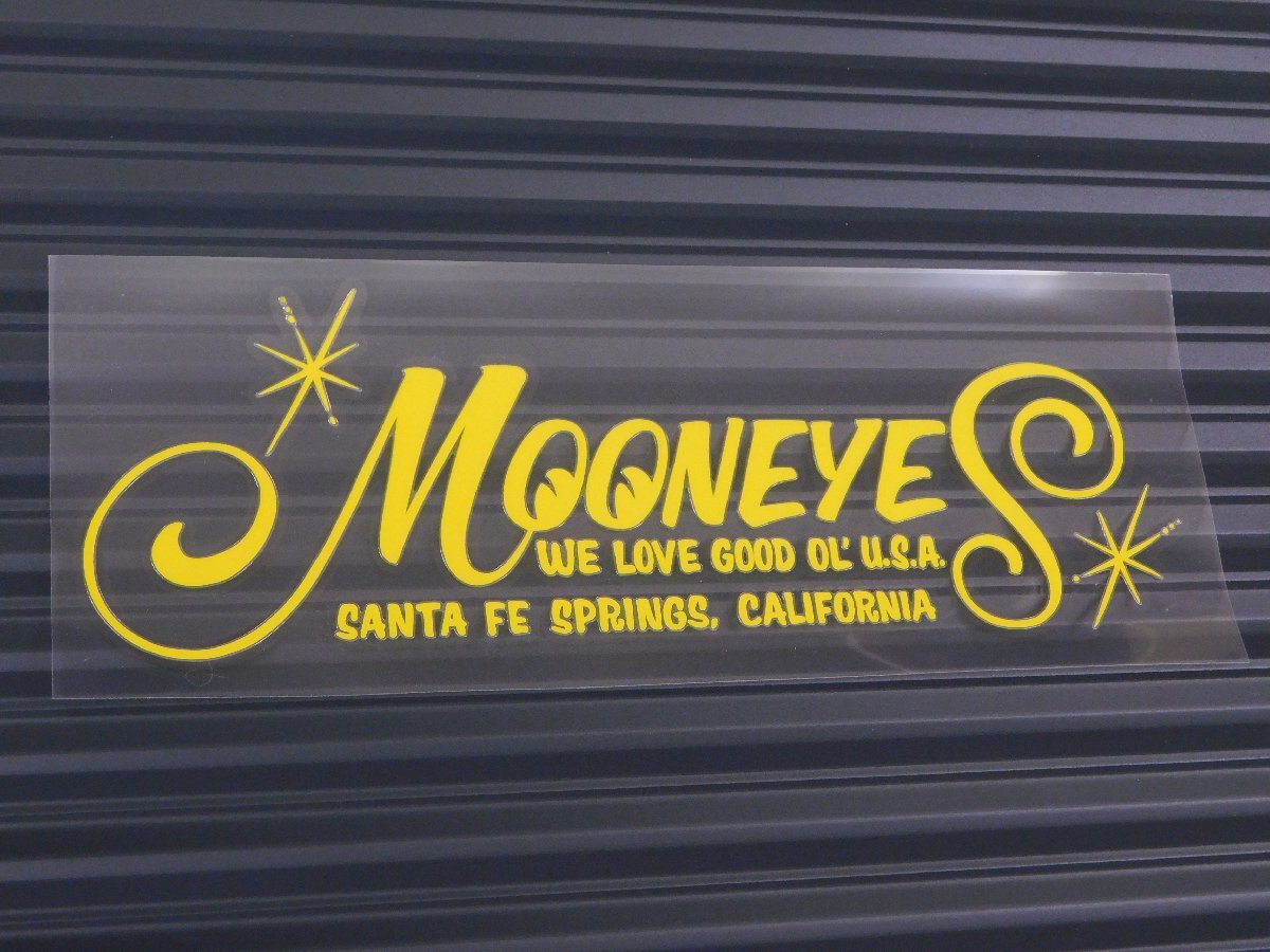◆送料\140◆【MOONEYES・ムーンアイズ】※《ロゴ抜きステッカー・イエロー》 DM189YE 転写式 抜きタイプ拍卖