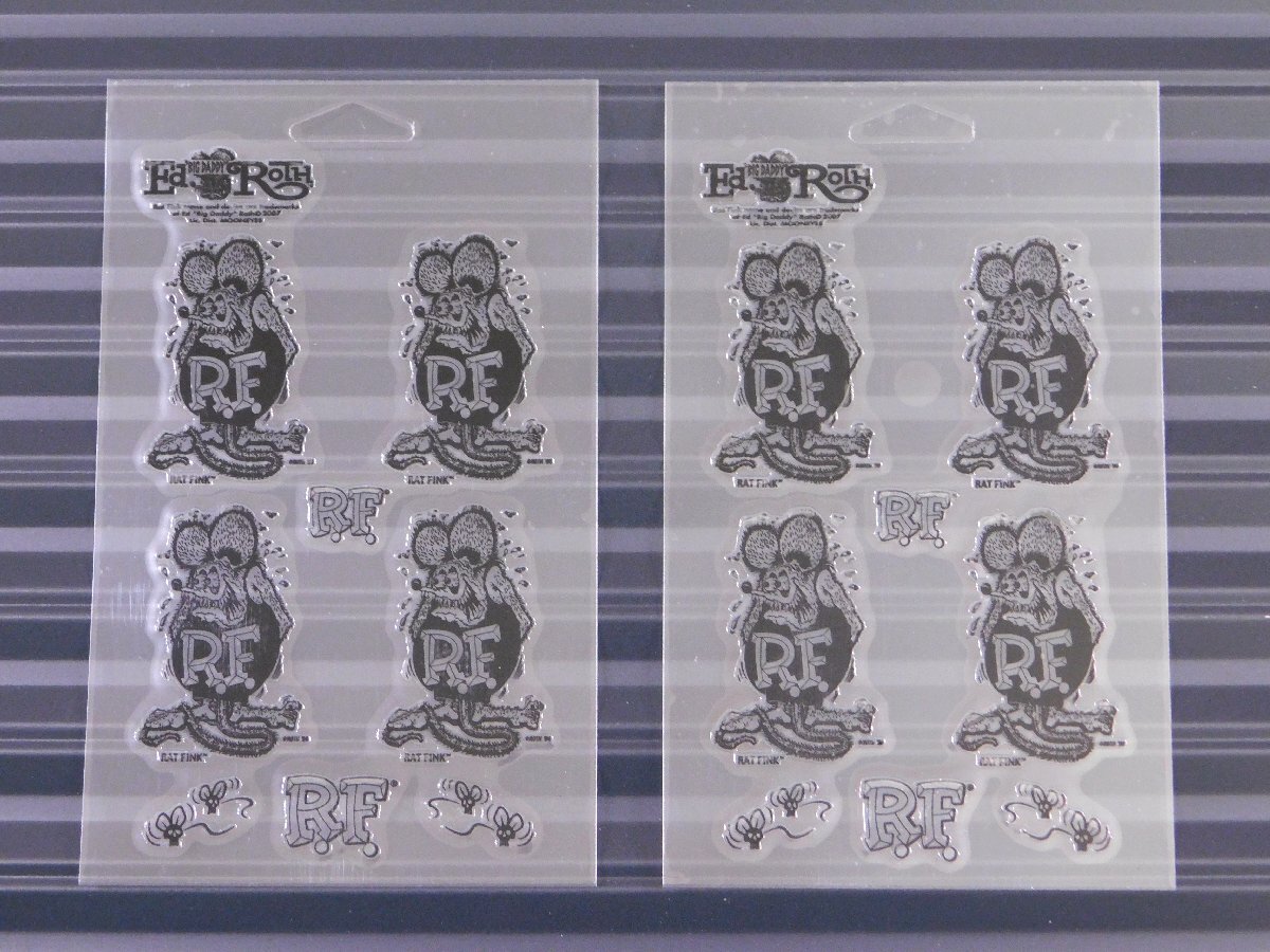 ◆送料\110◆【Rat Fink・ラットフィンク】※《4フィンク抜きデカール・ブラック / 2枚セット》 RDF041BK MOONEYES ムーンアイズ拍卖