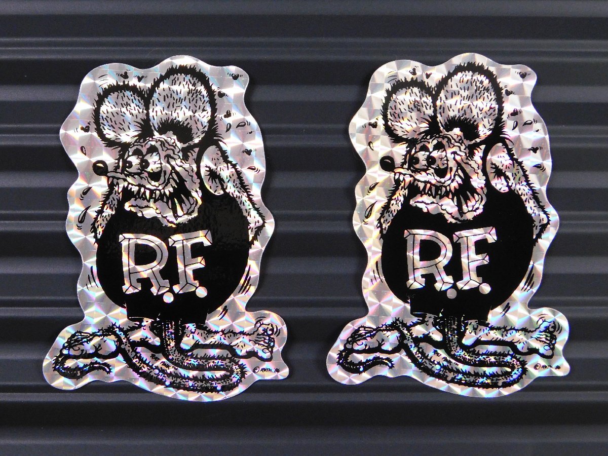 ◆送料\110◆【Rat Fink・ラットフィンク】※《プリズムステッカー・シルバー / 2枚セット》 RDF043 MOONEYES ムーンアイズ拍卖