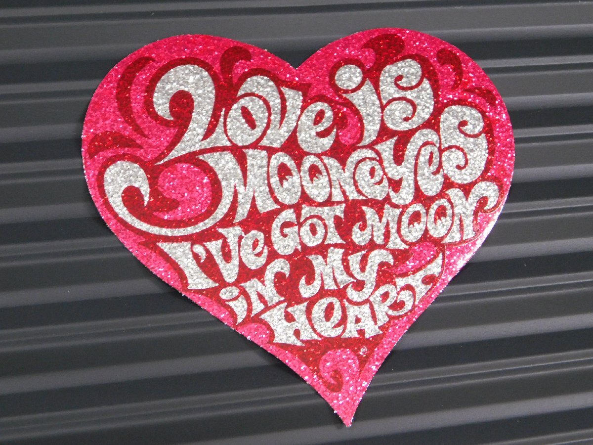 ◆送料\140◆【MOONEYES・ムーンアイズ】※《Love is MOONEYESステッカー・レッド》 DM080RD メタルフレーク拍卖