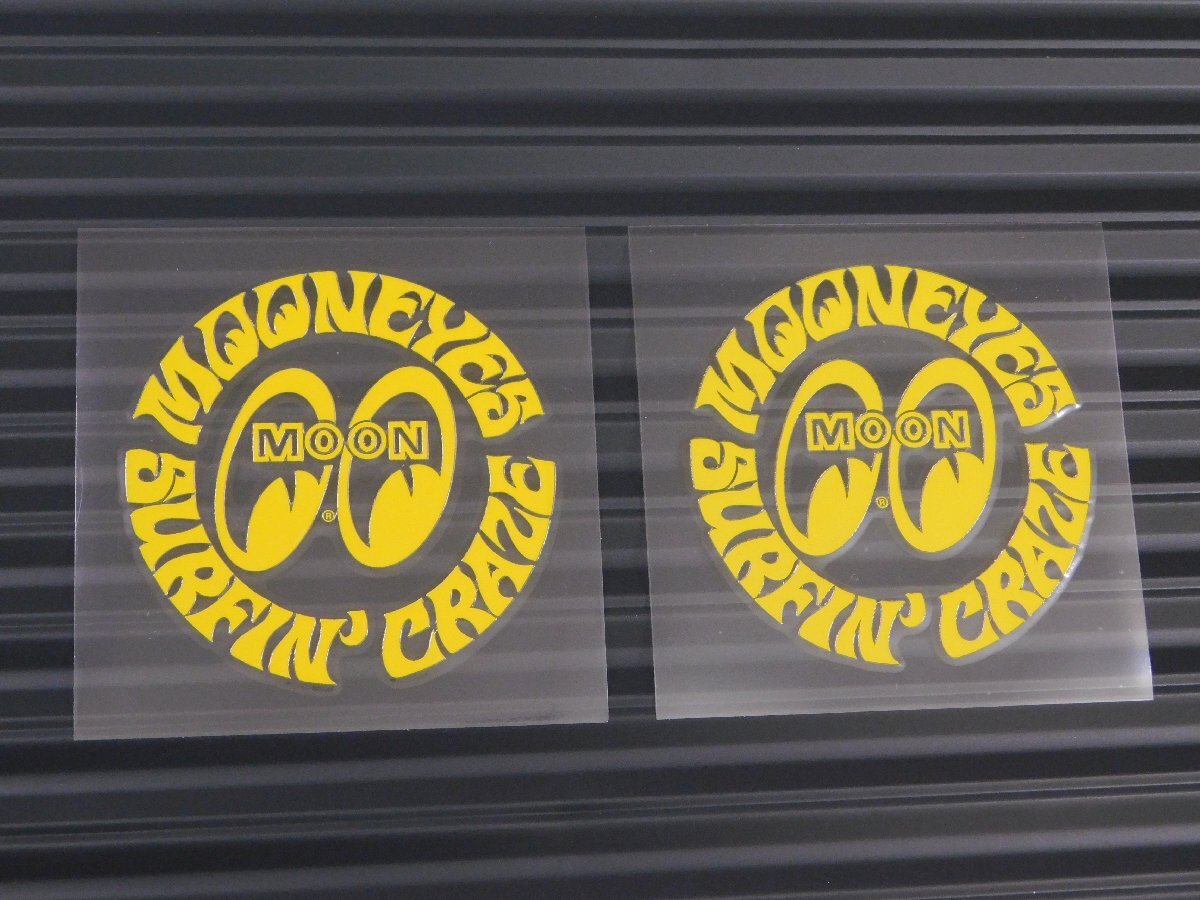 ◆送料\110◆【MOONEYES・ムーンアイズ】※《サーフィンクレイズステッカー・イエロー / 2枚セット》 DM138YE 転写式 抜きタイプ拍卖
