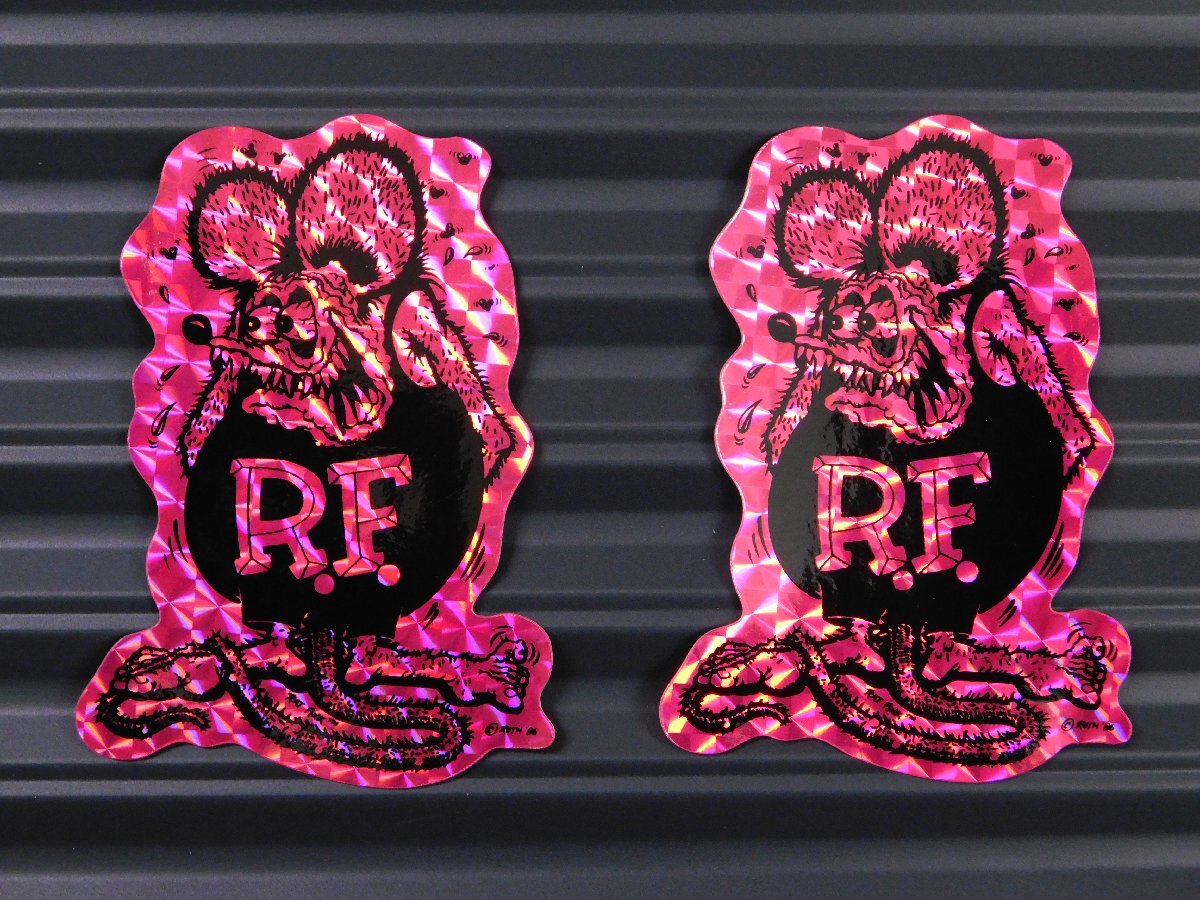 ◆送料\110◆【Rat Fink・ラットフィンク】※《プリズムステッカー・ピンク / 2枚セット》 RDF043 MOONEYES ムーンアイズ拍卖