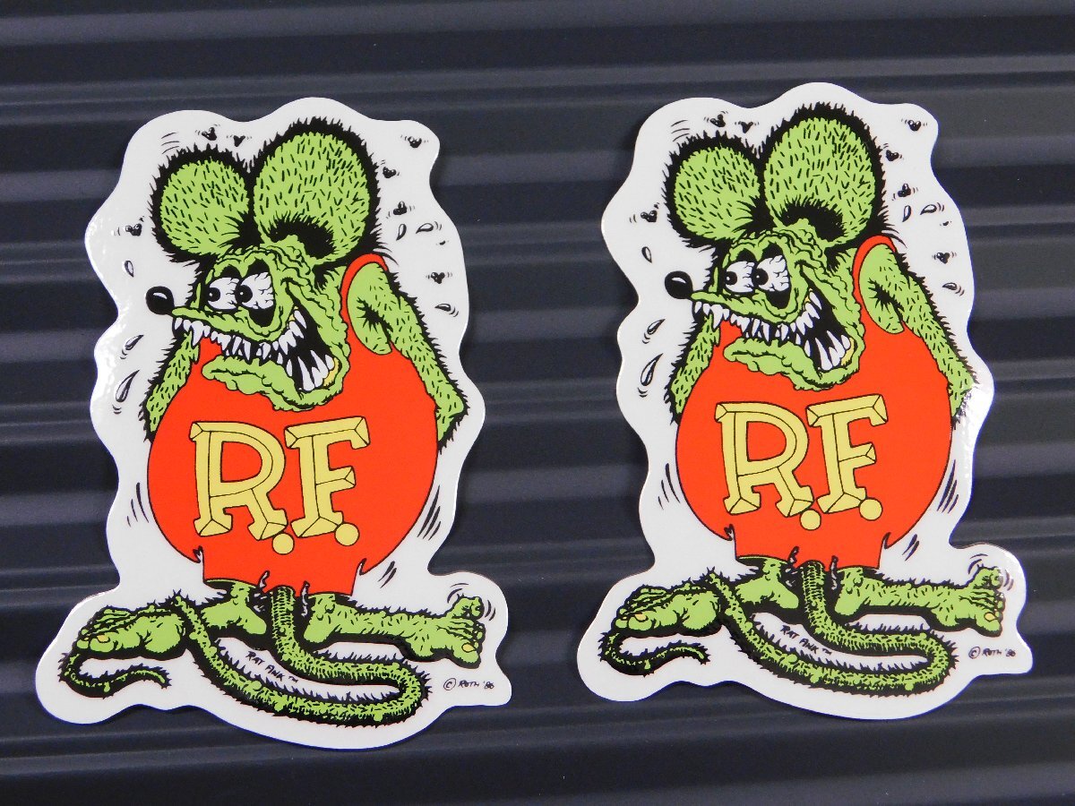 ◆送料\110◆【Rat Fink・ラットフィンク】※《デカール クリアタイプ・グリーン / 2枚セット》 RD002GR MOONEYES ムーンアイズ拍卖