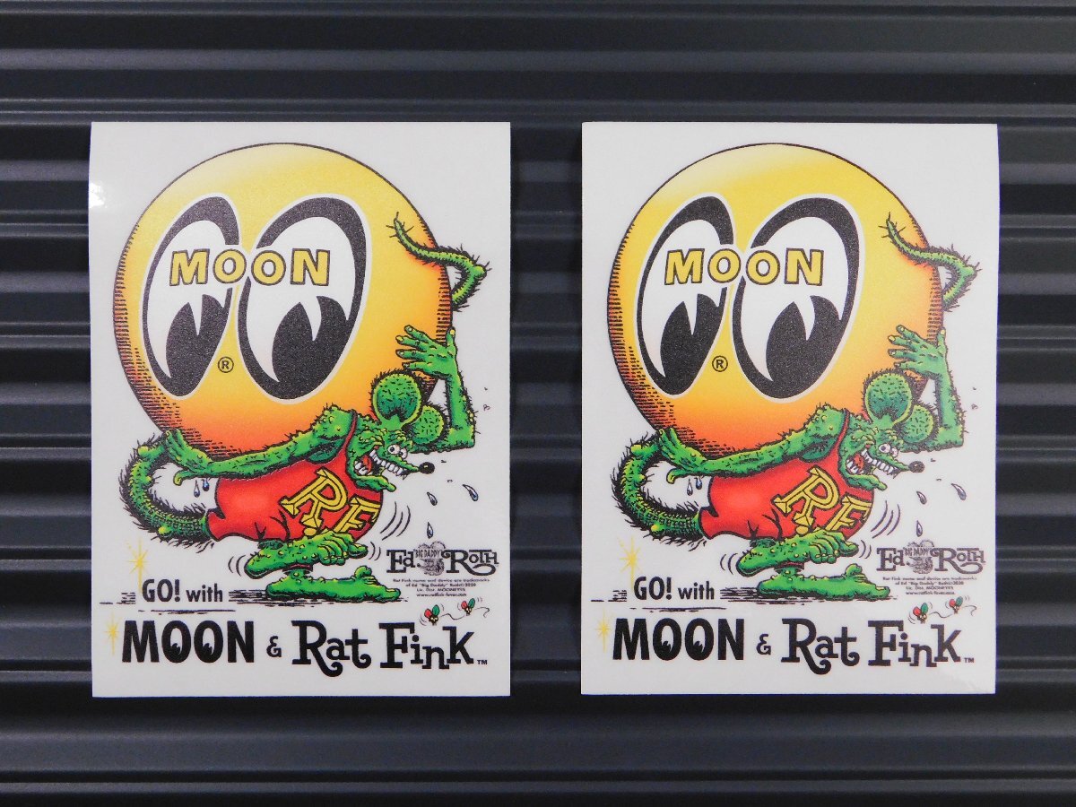 ◆送料\110◆【MOONEYES・ムーンアイズ】※《Rat Fink × MOON・アイボールステッカー クリアタイプ / 2枚》 DM232 ラットフィンク拍卖