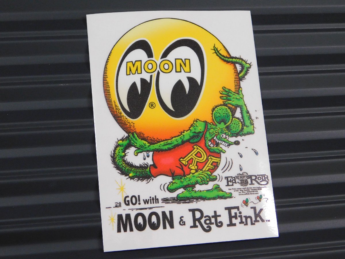 ◆送料\110◆【MOONEYES・ムーンアイズ】※《Rat Fink × MOON・アイボールステッカー クリアタイプ》 DM232 ラットフィンク拍卖