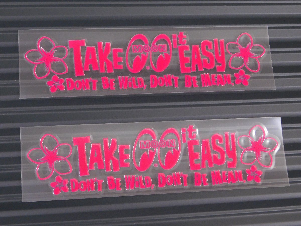 ◆送料\110◆【MOONEYES・ムーンアイズ】※《TAKE it EASY ステッカー・ピンク / 2枚セット》 DM215PK 転写式 抜きタイプ拍卖