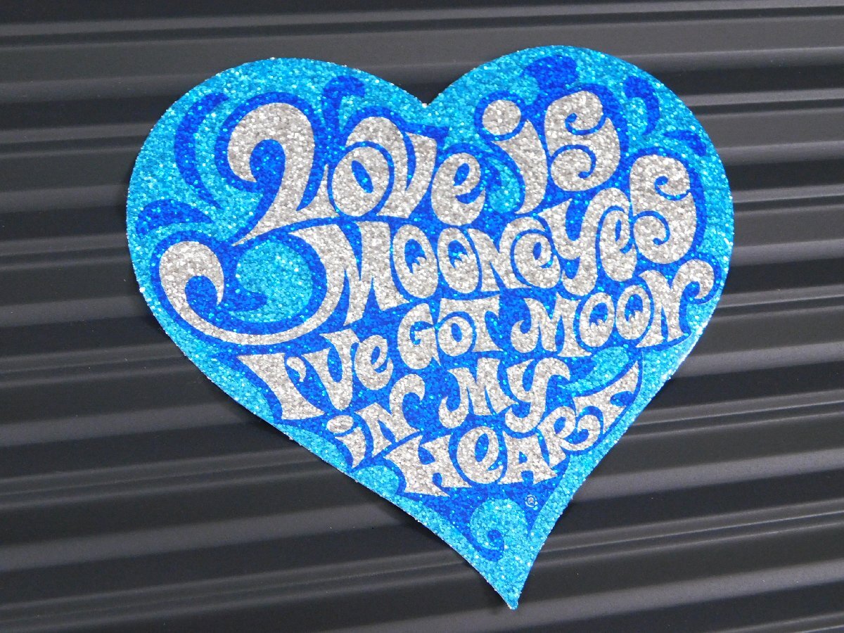 ◆送料\140◆【MOONEYES・ムーンアイズ】※《Love is MOONEYESステッカー・ブルー》 DM080BL メタルフレーク拍卖