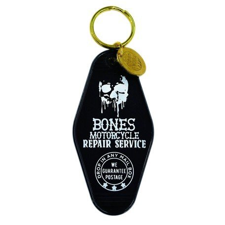 ◆送料\140◆【モーテルキーホルダー】※《BONES / ブラック》 スカル ホテル キータグ キーホルダー拍卖