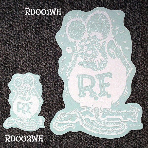 ◆送料\110◆【Rat Fink・ラットフィンク】※《デカール クリアタイプ・ホワイト(S) / 2枚セット》 RD002WH MOONEYES ムーンアイズ拍卖