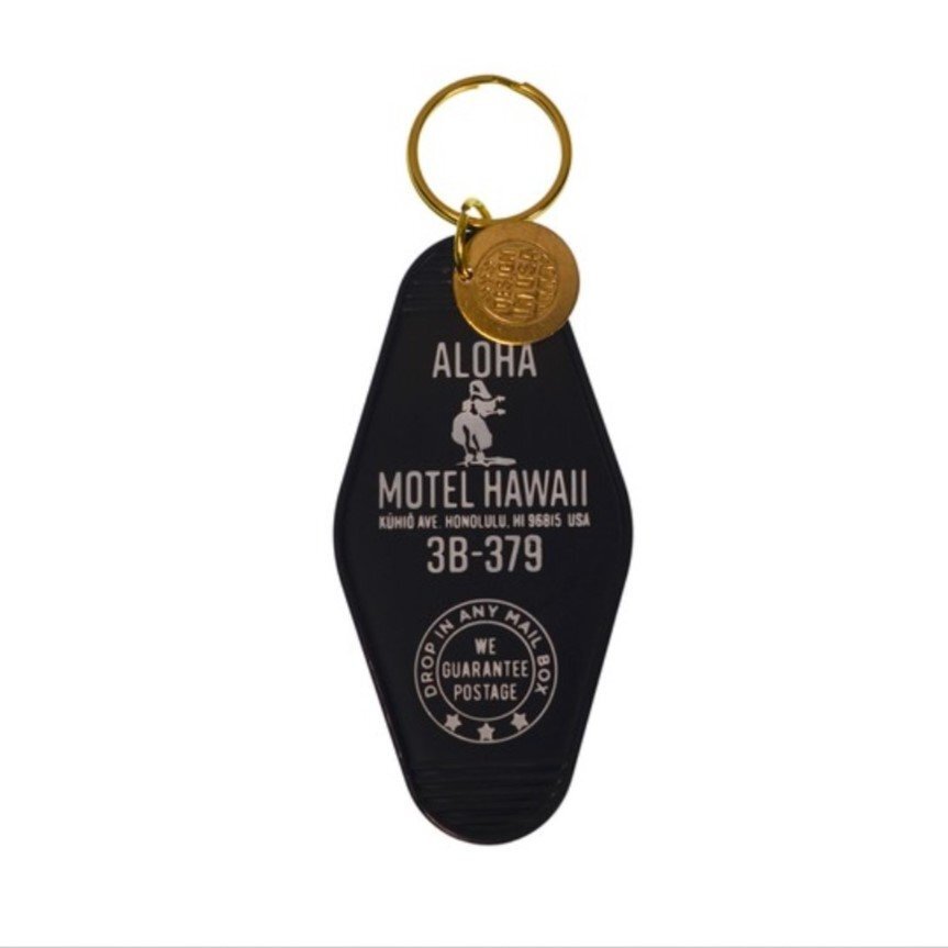 ◆送料\140◆【モーテルキーホルダー】※《ALOHA MOTEL HAWAII / ブラック》 ハワイ ホテル キータグ キーホルダー拍卖