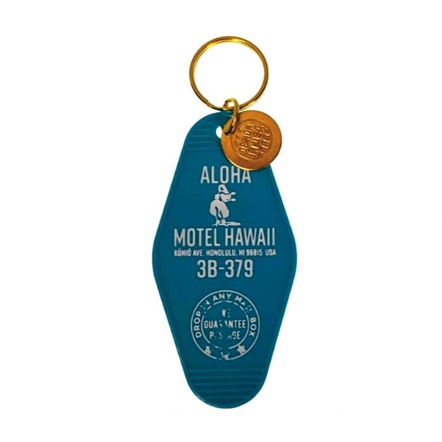 ◆送料\140◆【モーテルキーホルダー】※《ALOHA MOTEL HAWAII / ターコイズ》 ハワイ ホテル キータグ キーホルダー拍卖