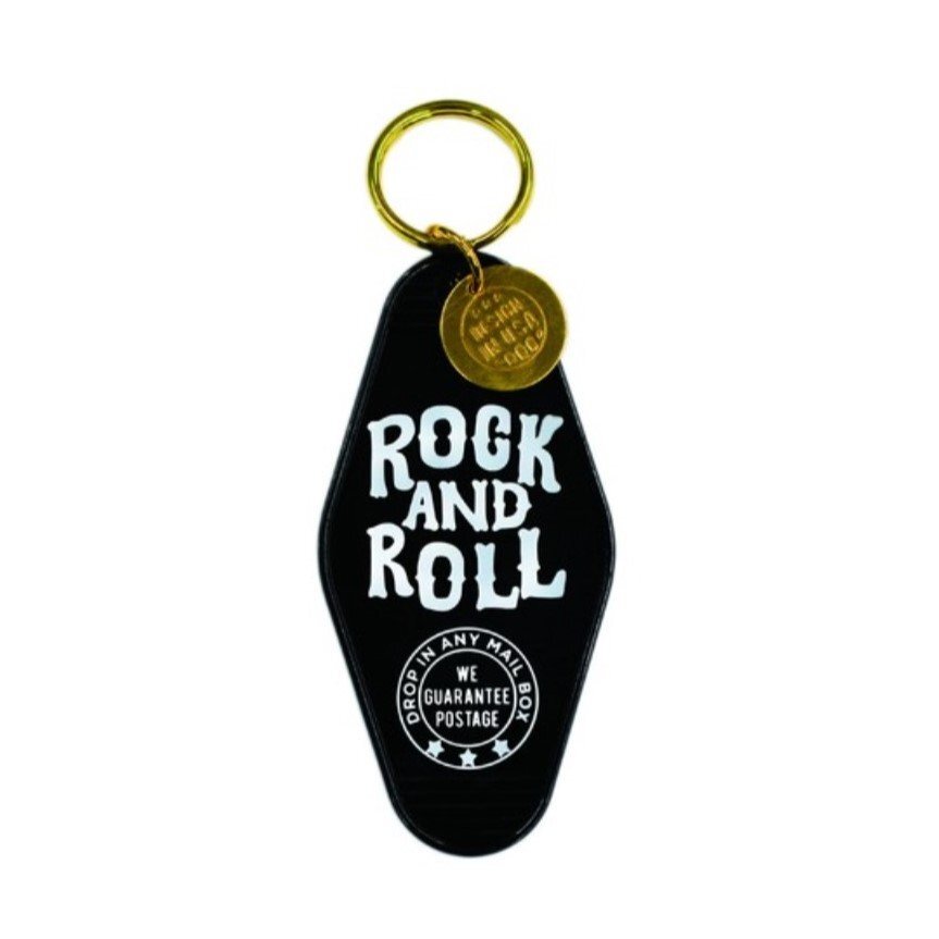 ◆送料\140◆【モーテルキーホルダー】※《ROCK&ROLL / ブラック》 ホテル キータグ キーホルダー拍卖