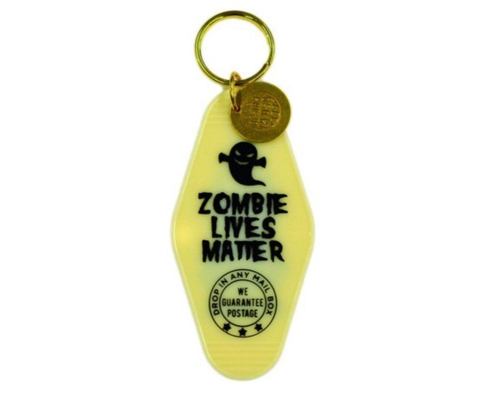 ◆送料\140◆【モーテルキーホルダー】※《ZOMBIE LIVES MATTER / アイボリー》 フランケン ホテル キータグ キーホルダー拍卖