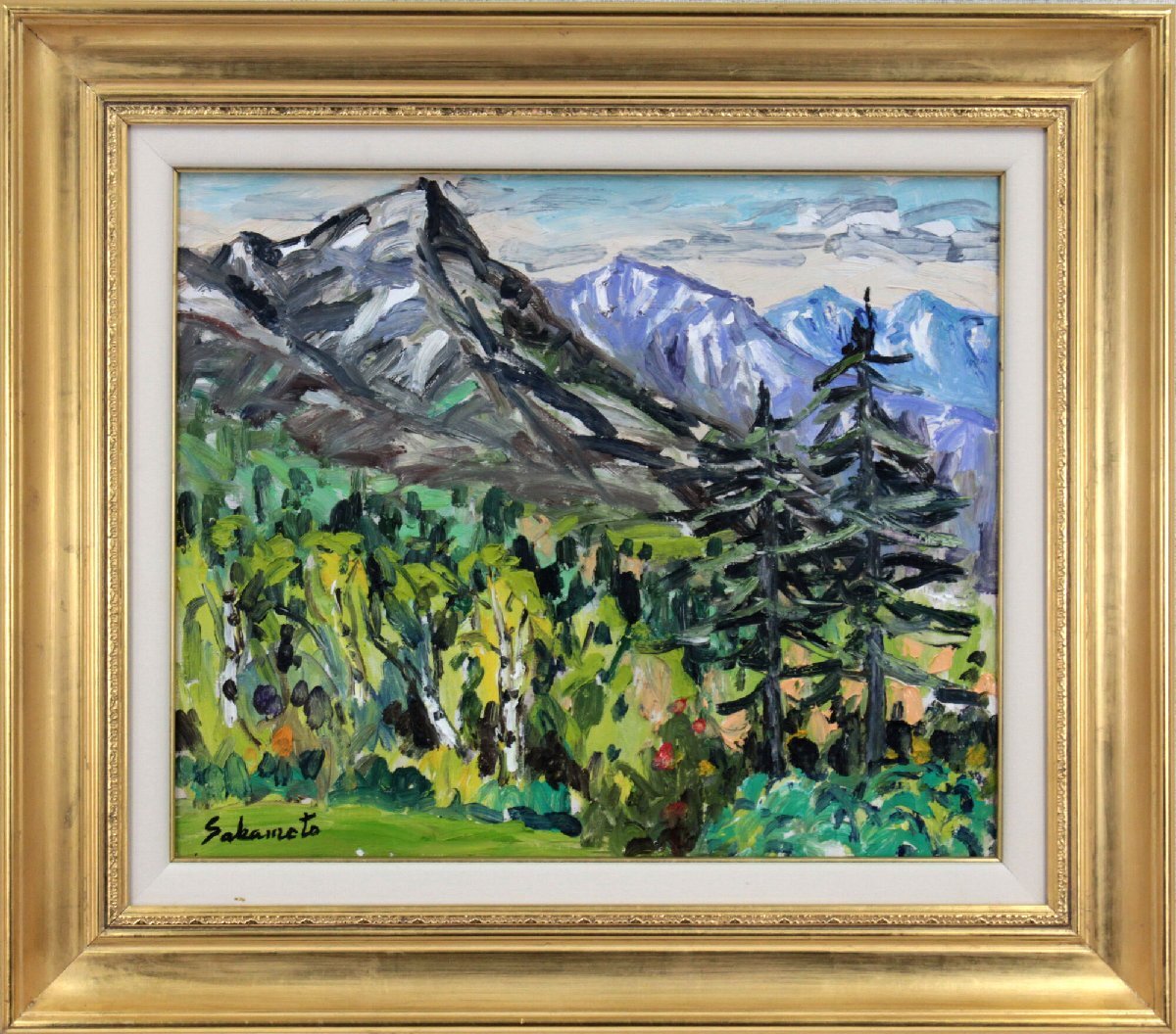 坂元輝行 「大雪山黒岳」 油絵・油彩画 絵画 - 北海道画廊拍卖
