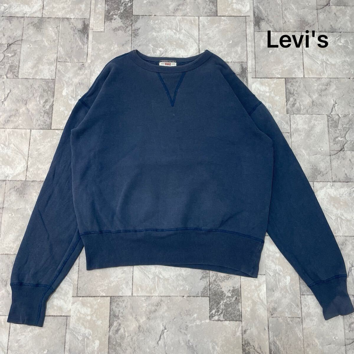 Levi's リーバイス 両V スウェット sweat トレーナー 復刻 ヴィンテージ 裏起毛 日本製 ブルー アメカジ サイズL ナスコン 玉FL3862拍卖