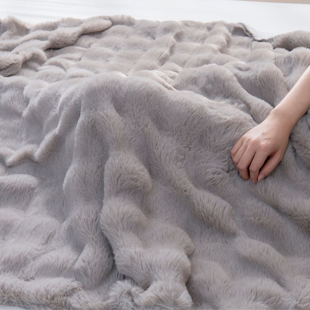 ☆ BR ☆ ぽこぽこ立体 2枚合わせラビットファー毛布 シングル 毛布 2枚合わせ もこもこ 2枚合わせ毛布 掛け布団 掛布団 滑らか なめらか拍卖