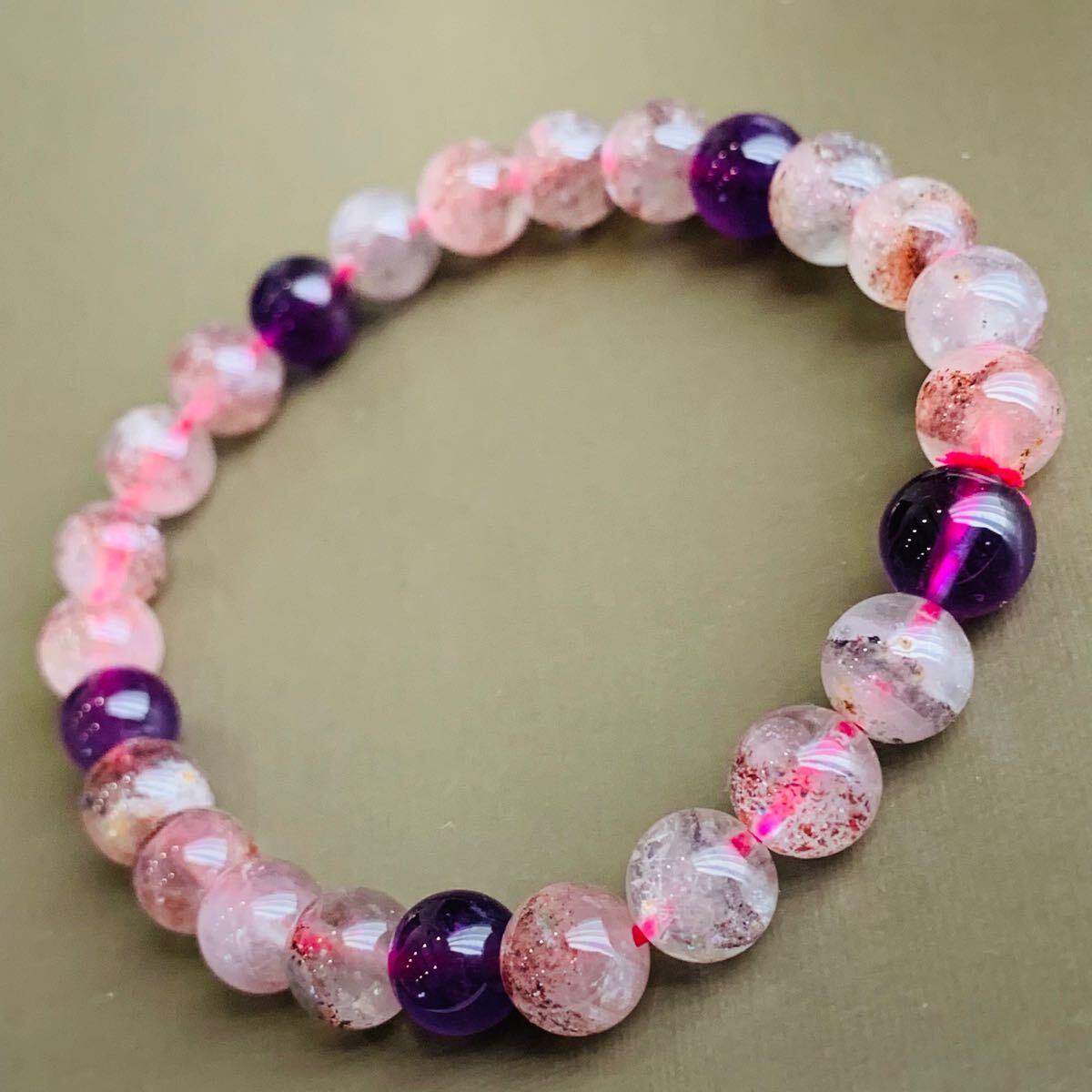 スーパーセブン ブレスレット パワーストーン 天然石 7ミリ  K303拍卖