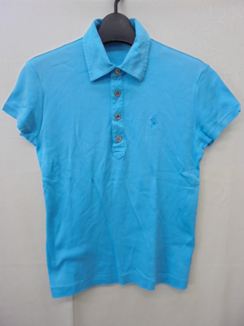 【KCM】sta-641-S★古着・中古★レディース ゴルフウェア 【RALPH LAUREN GOLF/ラルフローレンゴルフ】 半袖ポロシャツ Tシャツ 水色系 S拍卖