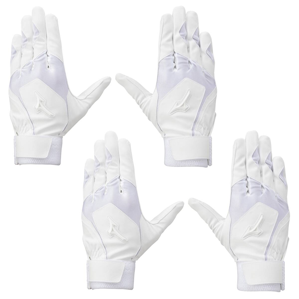 L ミズノ 野球 バッティンググローブ 両手用 高校対応 2双セット 1EJEH02210 MIZUNO ホワイト 白 手袋 グラブ拍卖