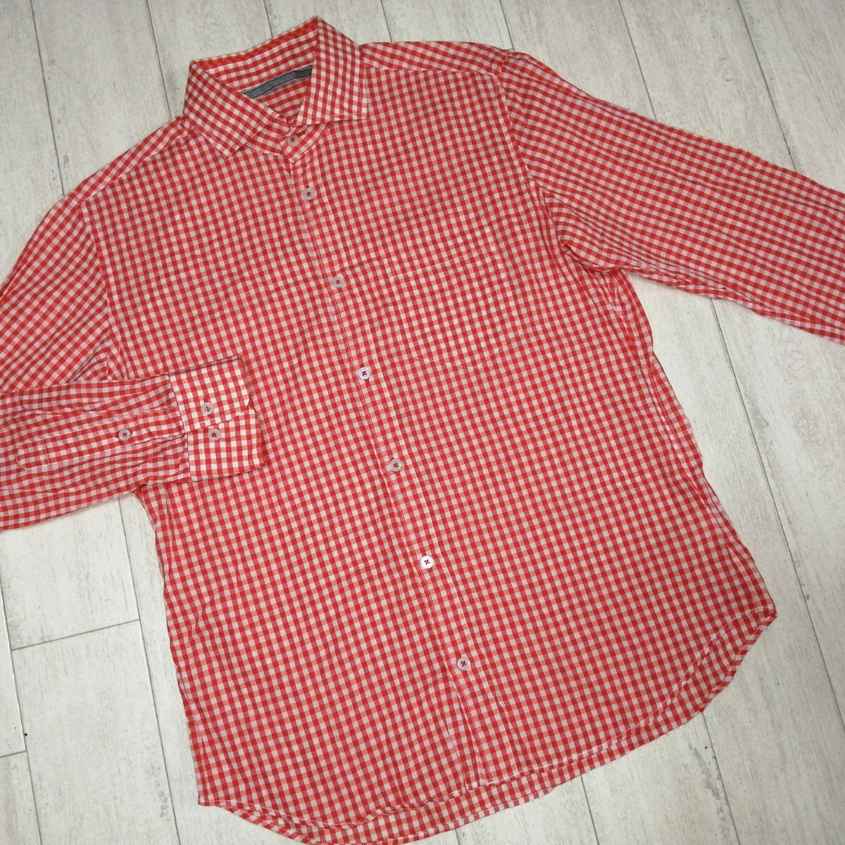 美品/INTERMEZZO/インターメッツォ/チェック/シャツ/ワイシャツ/ギンガムチェック/ドレスシャツ/スーツ/ジャケット/拍卖