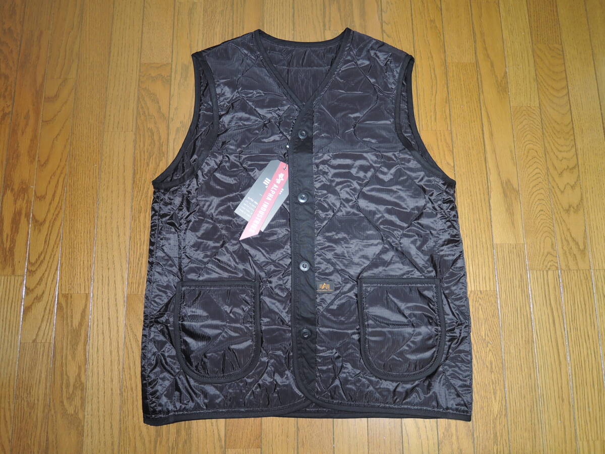 新品 ALPHA INDUSTRIES アルファ インダストリーズ M-65 ライナーベスト L 黒 キルティングベスト ミリタリー LINER VEST拍卖