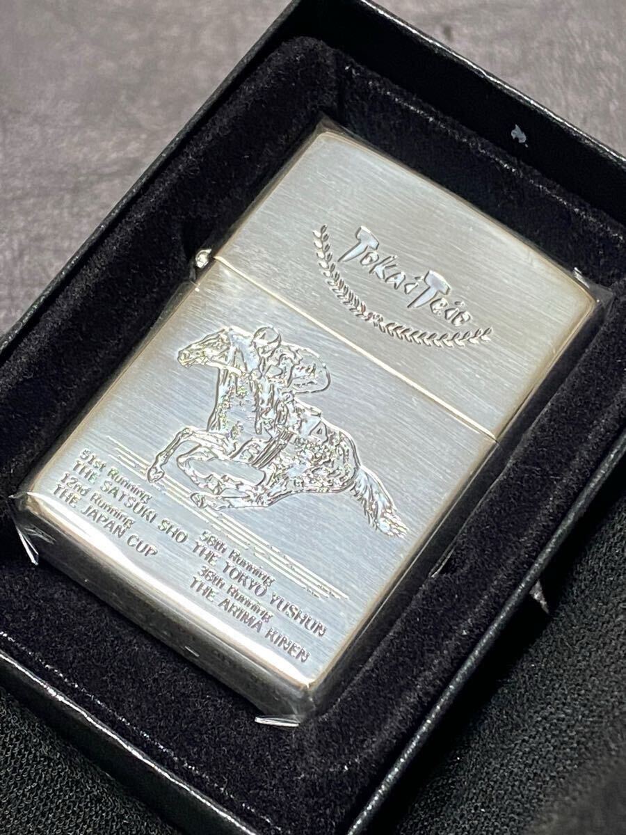 zippo トウカイテイオー 両面刻印 競馬 希少モデル ヴィンテージ 1994年製 Tokai Teio シルバーインナー 1994年製 ケース 保証書拍卖