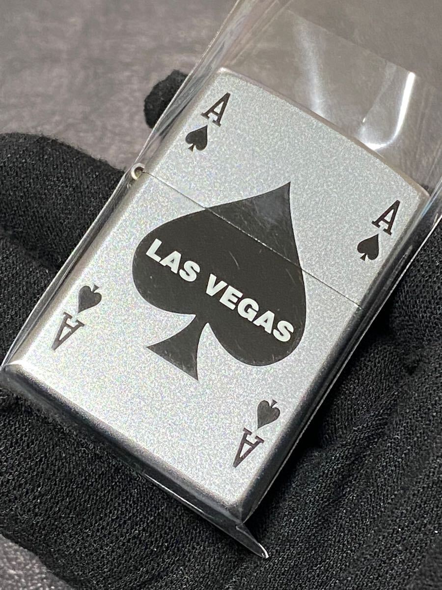 zippo LAS VEGAS スペード エース 前面加工 希少モデル ヴィンテージ 2000年製 シルバーインナー 2000年製拍卖