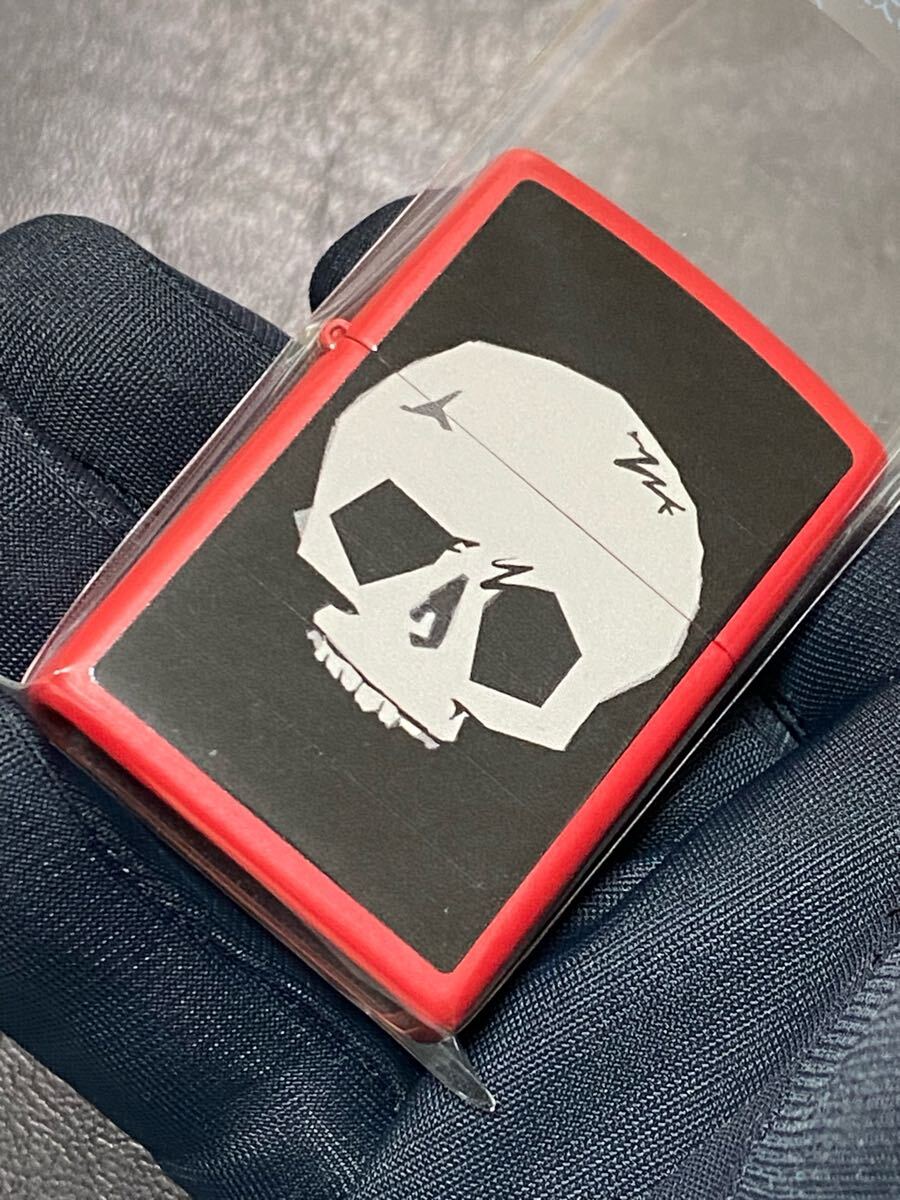 zippo ドクロ スカル レッド 前面加工 希少モデル 2015年製 シルバーインナー 2015年製拍卖