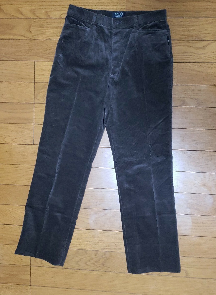 POLO ポロ ヒロタ パンツ コーデュロイ レディース ボトムス 焦げ茶色 ブラウン ウエスト実寸:約71cm拍卖