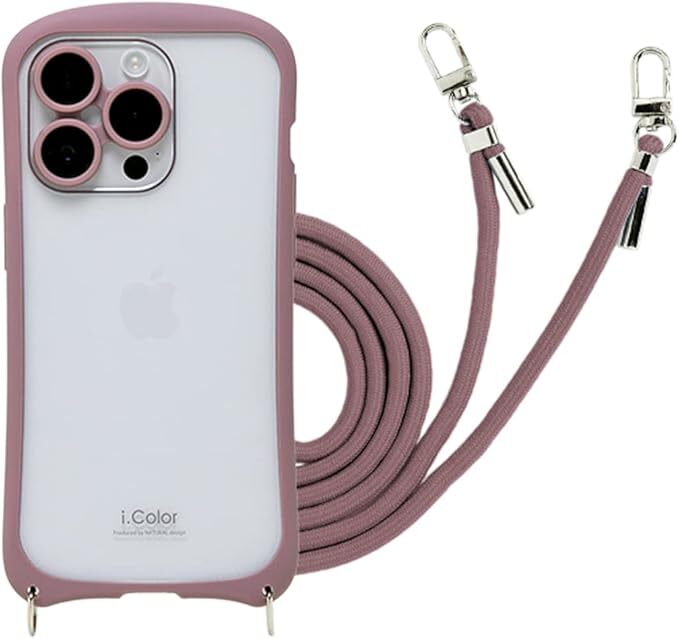 NATURALdesign iPhone14Pro 背面ケース ショルダーストラップ付 i.Color (カカオ)拍卖