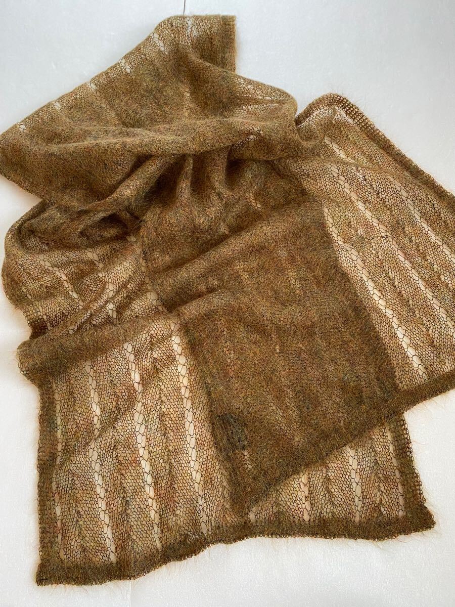 TOMORROWLAND トゥモローランド イタリア製 キッドモヘア マフラー ストール オリーブ レディース拍卖