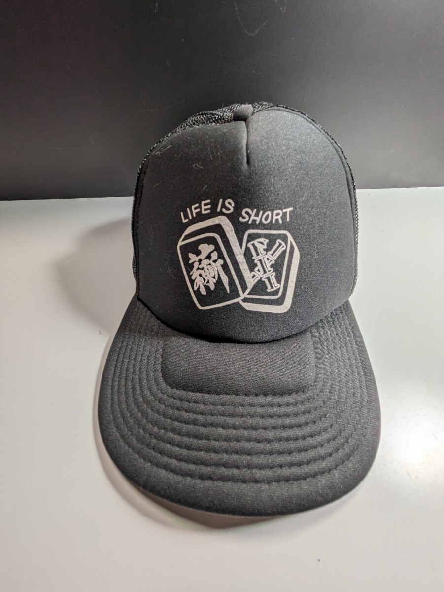 ベースボールキャップ メッシュキャップ 黒キャップ ブラックキャップ ottoキャップ lifeisshort 男女 拍卖