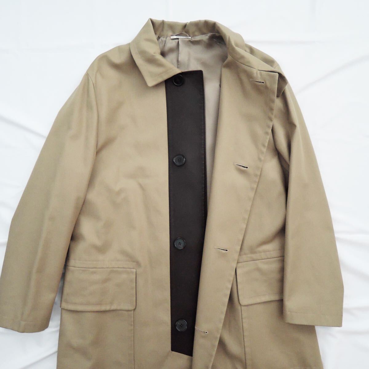 ■美品■エルメス レザーパネル付き トレンチコート アレクシィ size48拍卖