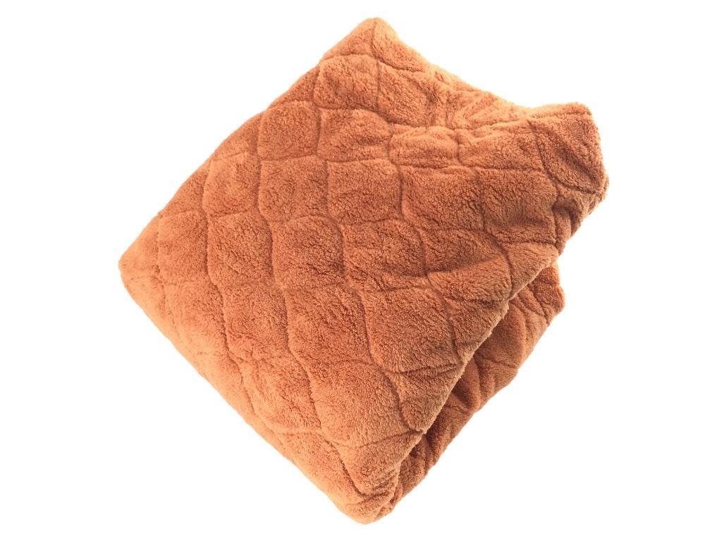 パッド一体型ベッドシーツ ふわふわマイクロファイバー ダブル 幅140x205x25cm アプリコット 冬拍卖