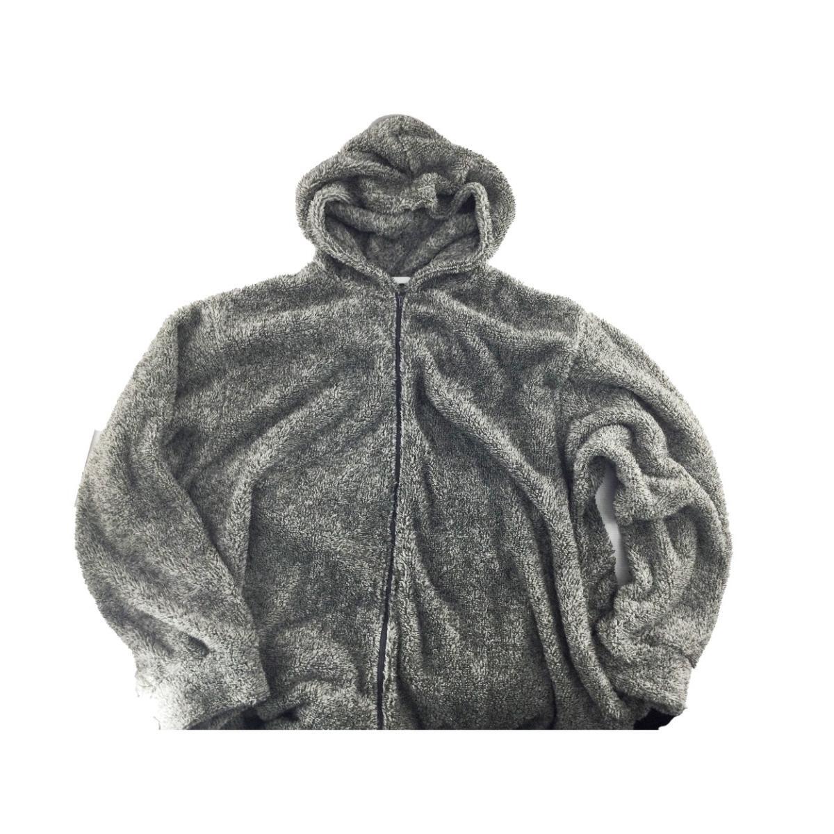 着る毛布 あったか ボアフリース くるっとたためてクッションになる仕様 ルームウェア M~LL グレー系 冬拍卖