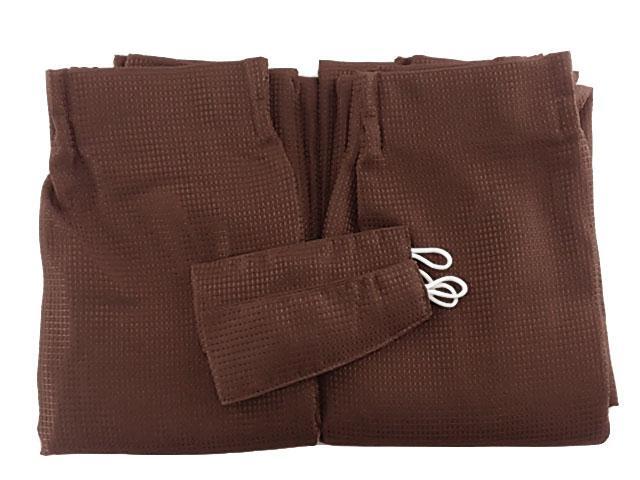 ドレープカーテン 3級遮光 裏地付き ワッフル 2枚 幅150x135cm ブラウン拍卖