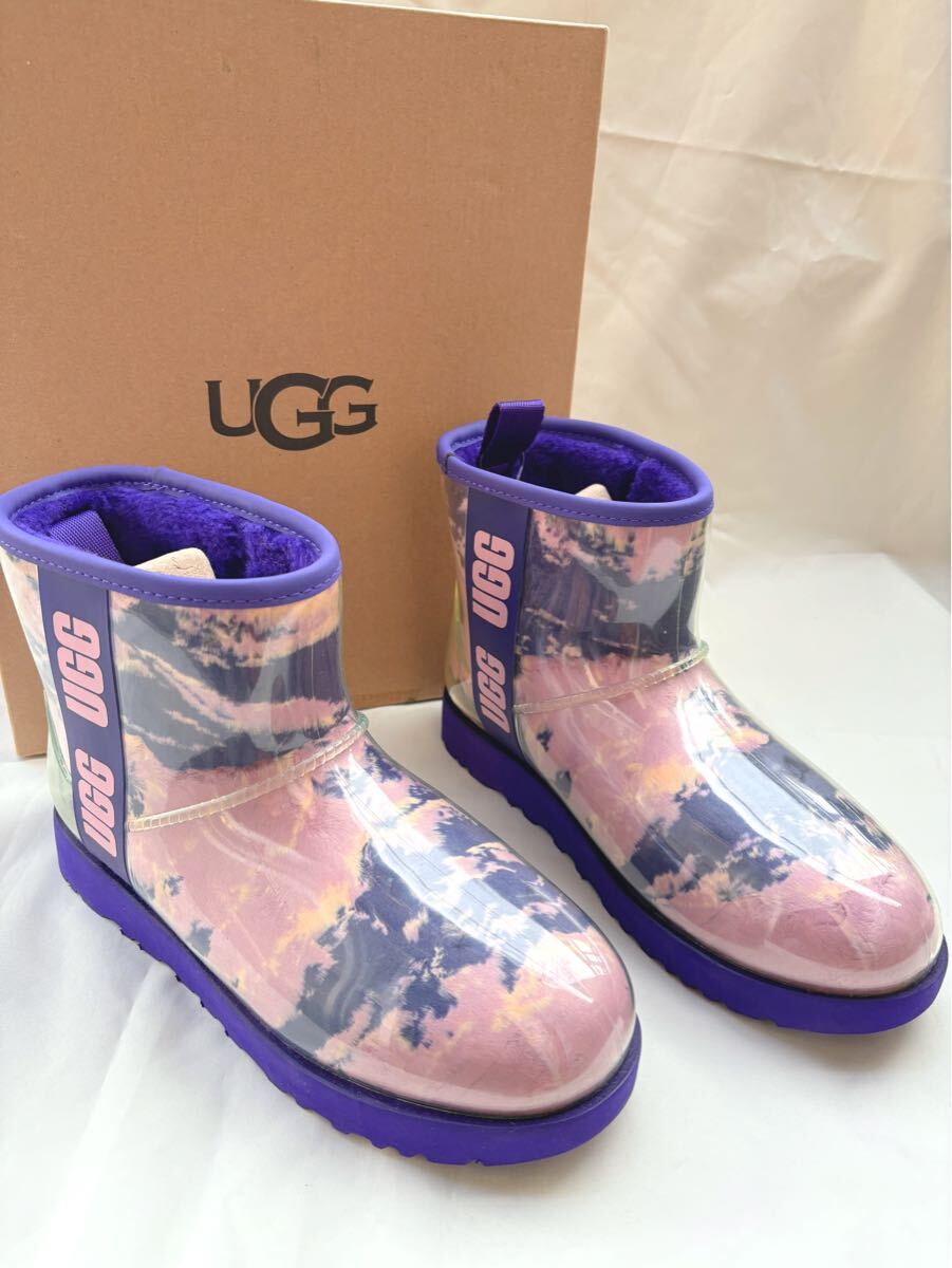 新品 UGG アグ★人気完売柄商品 W CLASSIC CLEAR MINI マーブル 8 25㎝ ブーツ ショート長靴拍卖