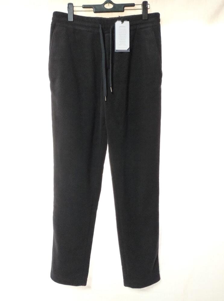3.6万円 未使用 新品 Harris Wharf London フリース パンツ 46 M L 黒 スウェット イタリア製 minotaur champion the north face estnation拍卖