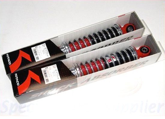 ◆キタコ モンキー リアショック 265mm 2本SET レッド/メッキ◆ 520-1083120x2拍卖