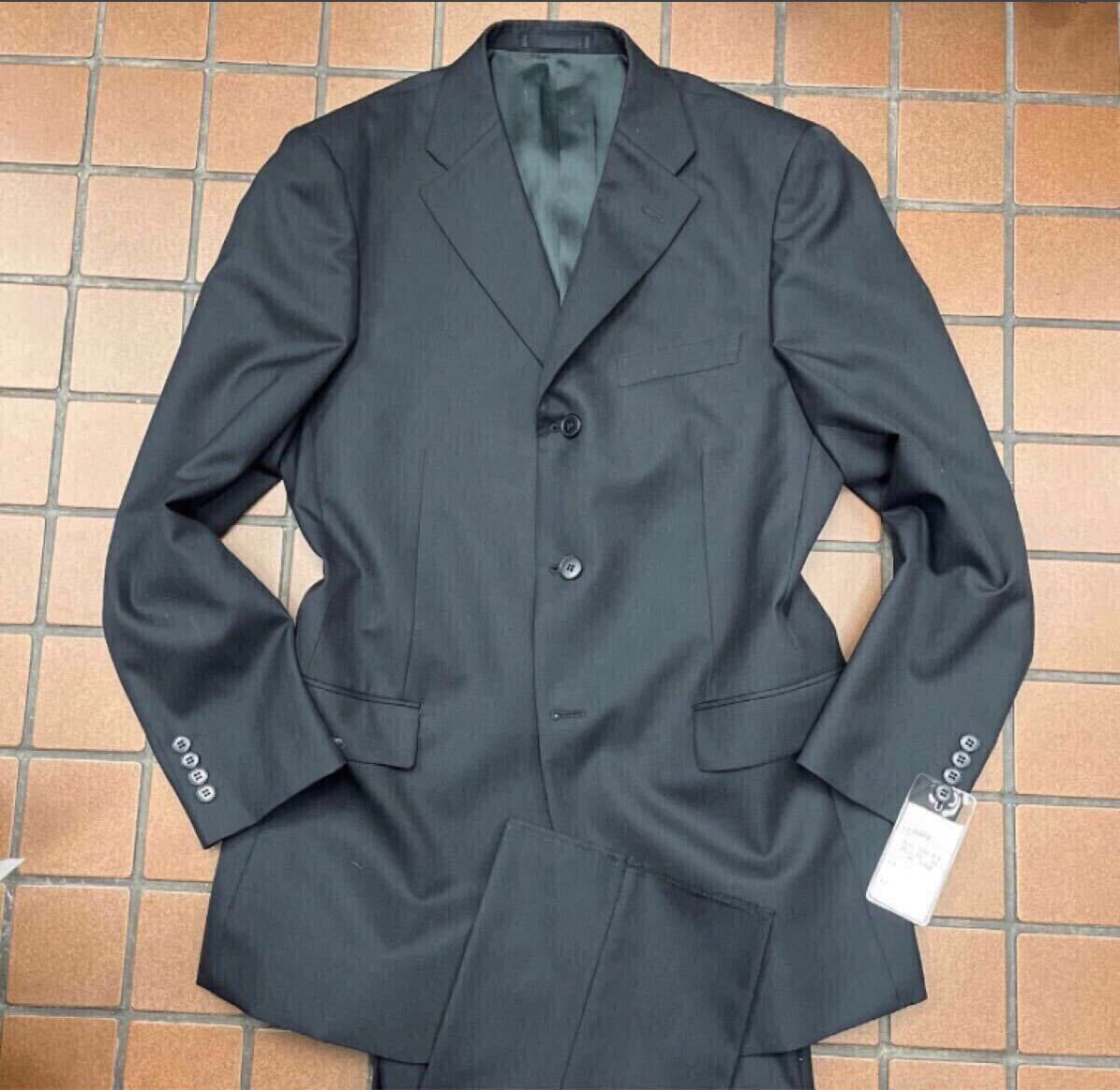 新品☆未使用【サイズY7 XL★礼服】3Bシングルスーツ ブラックフォーマル 背抜き サイドベンツ 喪服 黒 メンズスーツ セットアップ 激安拍卖