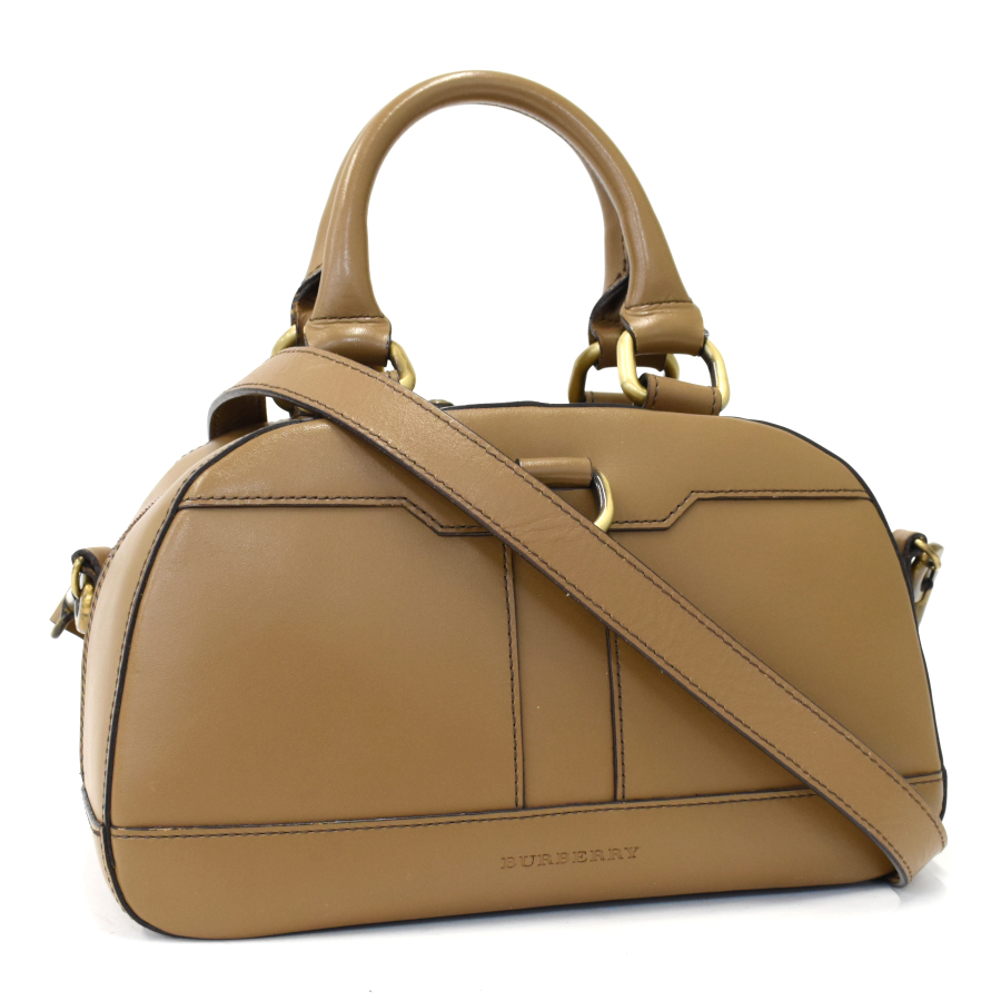 バーバリー 2wayバッグ ノバチェック レザー オーカー ゴールド金具 斜め掛け BURBERRY拍卖