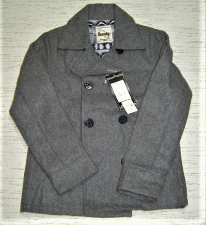 クリアランスセール Frestyフレスティー メルトン 毛 混 ピーコート グレー L FR-095 メンズ 人気 おすすめ拍卖