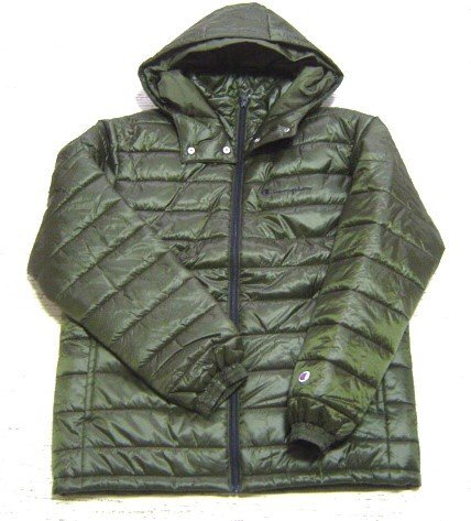 クリアランスセール 送料無料 チャンピオン champion C3-G620 中綿 ジップ フーデッド ジャケット サーモライト軽量保温性 モスグリーン L拍卖