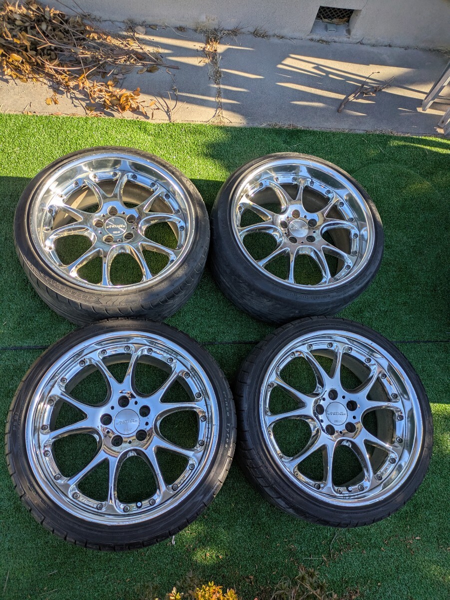 絶版 SPEED STAR スピードスター SSR AGLE STRUSSE メッキ 19インチ エイグルストラッセ 9J +37 10J +37 LOディスク R19 114.3 5穴 当時物拍卖