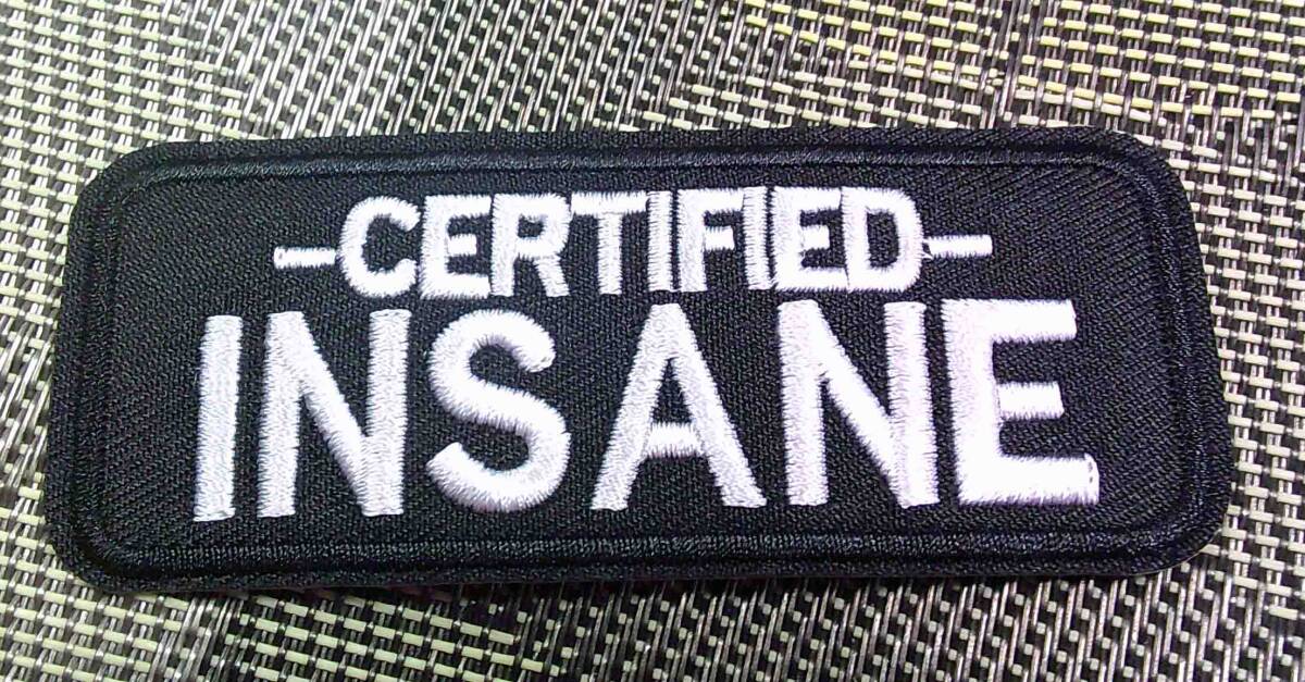 《黒白CI角丸長方形》激渋Raw, Crude, and Relentless Certified Insaneデスメタル 刺繍ワッペン 音楽 ミュージック◆衣類・衣服DIY拍卖