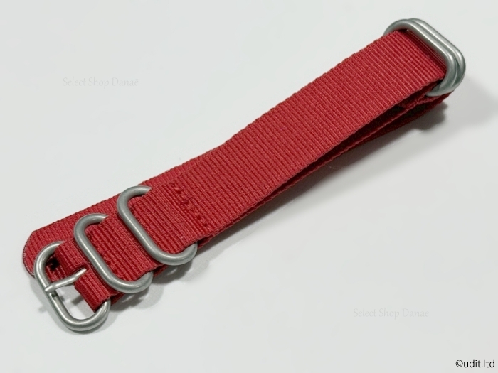 ラグ幅20mm 腕時計 NATOベルト リング ストラップ レッド ナイロン バンド拍卖
